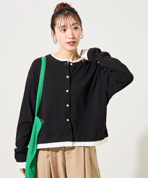 FREAK'S STORE(フリークスストア)の「限定展開 タック リブ レイヤード ボタン カーディガン(カーディガン/ボレロ・レディース・グレー/レッド/ブラウン/ブラック・フリ-)」の18枚目の写真
