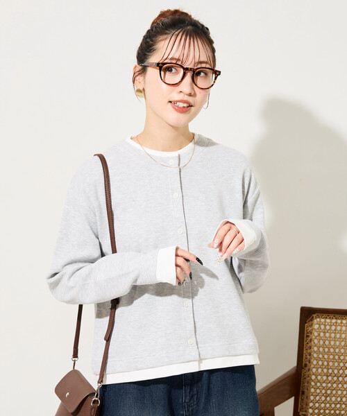 FREAK'S STORE（フリークスストア）の「限定展開　タック リブ レイヤード ボタン カーディガン（カーディガン/ボレロ・レディース・グレー/レッド/ブラウン/ブラック・ﾌﾘ-）」の20枚目の写真