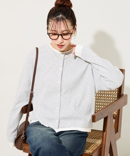 FREAK'S STORE（フリークスストア）の「限定展開　タック リブ レイヤード ボタン カーディガン（カーディガン/ボレロ・レディース・グレー/レッド/ブラウン/ブラック・ﾌﾘ-）」の19枚目の写真