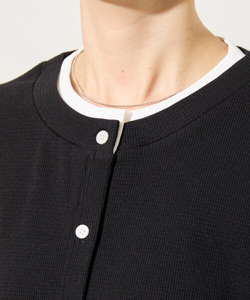 FREAK'S STORE（フリークスストア）の「限定展開　タック リブ レイヤード ボタン カーディガン（カーディガン/ボレロ・レディース・グレー/レッド/ブラウン/ブラック・ﾌﾘ-）」の12枚目の写真