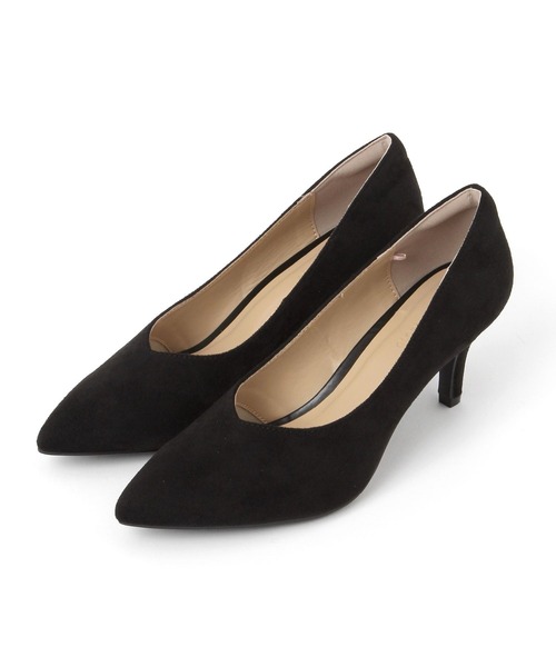 GLOBAL WORK（グローバルワーク）の「7cmヒール/らくっション撥水ヒールパンプス/632747（パンプス・レディース・ブラック/ブラック系その他/ホワイト系その他3・LARGE/MEDIUM）」の3枚目の写真