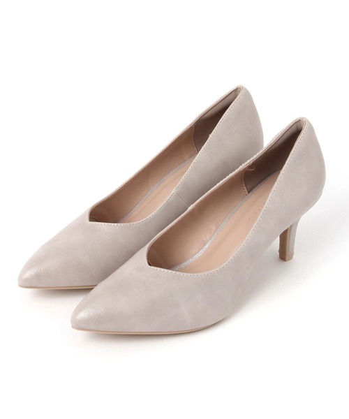 GLOBAL WORK（グローバルワーク）の「7cmヒール/らくっション撥水ヒールパンプス/632747（パンプス・レディース・ブラック/ブラック系その他/ホワイト系その他3・LARGE/MEDIUM）」の2枚目の写真