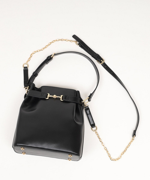 ROYAL PARTY(ロイヤルパーティー)の「バックル付2wayミニBAG(ショルダーバッグ・レディース・ブラック/ベージュ/オフホワイト・FREE)」の5枚目の写真