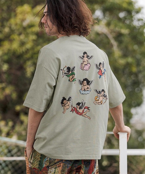 CAMBIO（カンビオ）の「mt10269- ビッグシルエットプリントT（Angels） Tシャツ(CASD-175)（Tシャツ/カットソー・メンズ・セージグリーン/サンドベージュ/ホワイト・XL/L/M/S）」の9枚目の写真