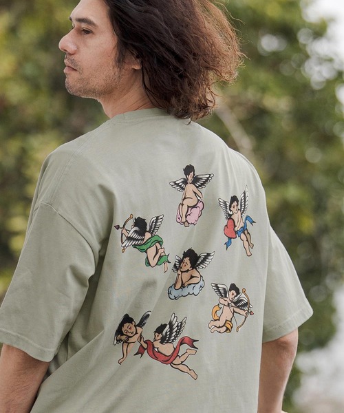 CAMBIO（カンビオ）の「mt10269- ビッグシルエットプリントT（Angels） Tシャツ(CASD-175)（Tシャツ/カットソー・メンズ・セージグリーン/サンドベージュ/ホワイト・XL/L/M/S）」の11枚目の写真