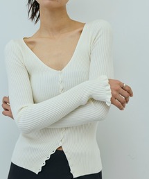 DRWCYS | リブVネックニットカーデ(カーディガン/ボレロ)