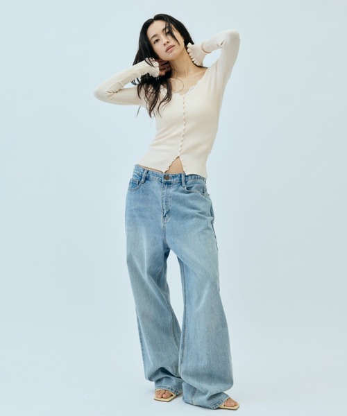 DRWCYS（ドロシーズ）の「リブVネックニットカーデ（カーディガン/ボレロ・レディース・ピンク/オフホワイト/ブラック・FREE）」の13枚目の写真