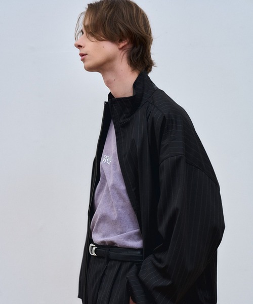 ajouter flow（アジューテフロー）の「【ajouter flow】stand neck stripe blouson（ブルゾン・メンズ・ブラック/グレー・L/M）」の22枚目の写真