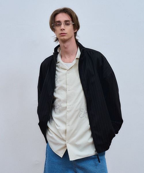 ajouter flow（アジューテフロー）の「【ajouter flow】stand neck stripe blouson（ブルゾン・メンズ・ブラック/グレー・L/M）」の6枚目の写真