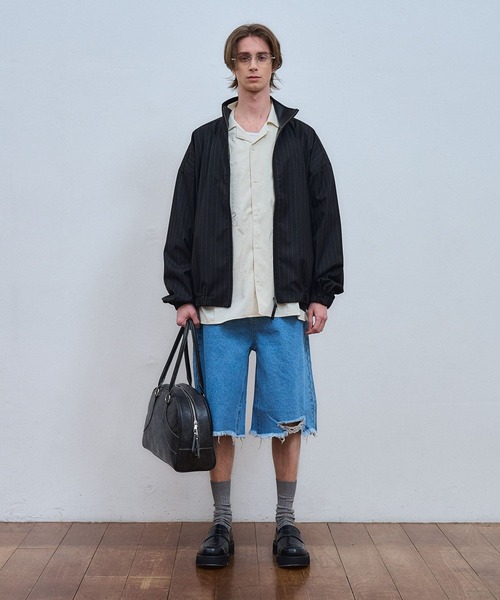 ajouter flow（アジューテフロー）の「【ajouter flow】stand neck stripe blouson（ブルゾン・メンズ・ブラック/グレー・L/M）」の8枚目の写真