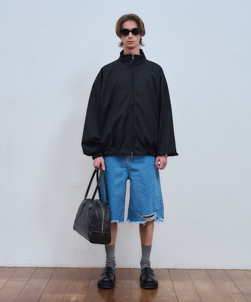 ajouter flow（アジューテフロー）の「【ajouter flow】stand neck stripe blouson（ブルゾン・メンズ・ブラック/グレー・L/M）」の9枚目の写真