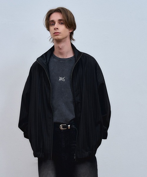 ajouter flow（アジューテフロー）の「【ajouter flow】stand neck stripe blouson（ブルゾン・メンズ・ブラック/グレー・L/M）」の10枚目の写真