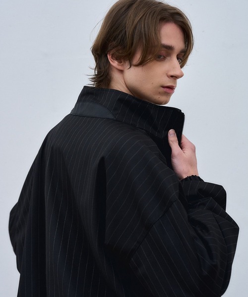 ajouter flow（アジューテフロー）の「【ajouter flow】stand neck stripe blouson（ブルゾン・メンズ・ブラック/グレー・L/M）」の18枚目の写真