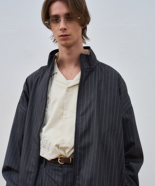 ajouter flow（アジューテフロー）の「【ajouter flow】stand neck stripe blouson（ブルゾン・メンズ・ブラック/グレー・L/M）」の20枚目の写真