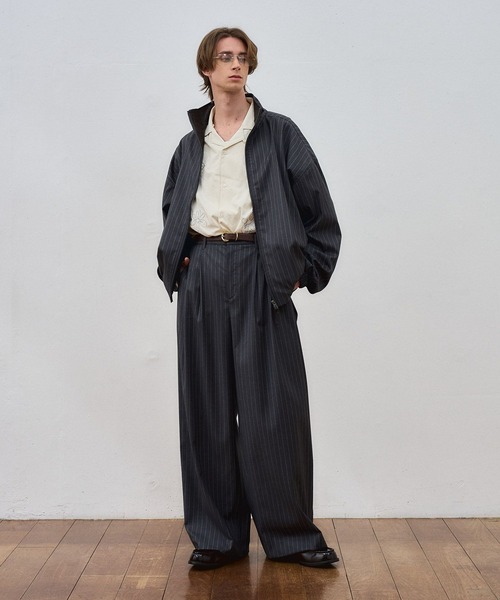 ajouter flow（アジューテフロー）の「【ajouter flow】stand neck stripe blouson（ブルゾン・メンズ・ブラック/グレー・L/M）」の21枚目の写真