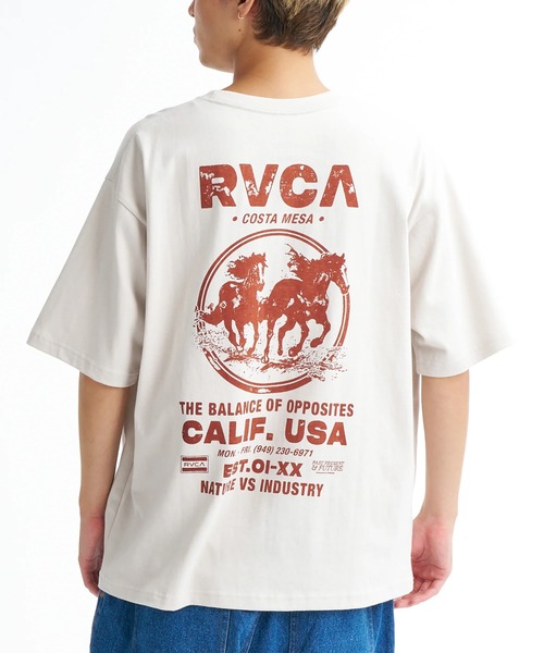 RVCA(ルーカ)の「RVCA メンズ RIDE FREE SS Tシャツ 【2026年春夏モデル】/ルーカバックプリント半袖Tシャツ(Tシャツ/カットソー・メンズ・ベージュ系その他2/ホワイト/ブラック系その他・X-LARGE/LARGE/MEDIUM/SMALL)」の1枚目の写真