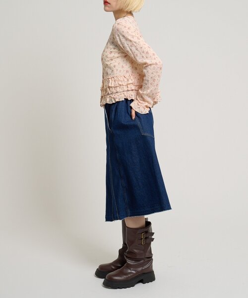 w closet（ダブルクローゼット）の「裾フリル花柄カーディガン（Tシャツ/カットソー・レディース・アイボリー/ピンク/オフホワイト・FREE）」の21枚目の写真