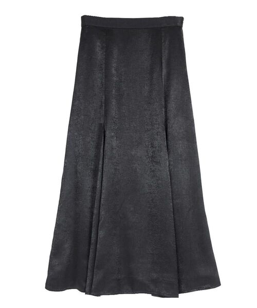 :ETHROF(イーサオブ)の「A-LINE TUCK SATIN SKIRT(スカート・レディース・ブラック・MEDIUM)」の1枚目の写真