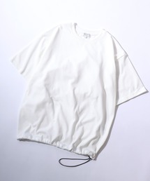 Dry Moss Stitch Drawcord T-shirt/吸水速乾 UVカット オーバーサイズ 無地 ボーダー ドローコード 半袖Tシャツ レディース メンズ