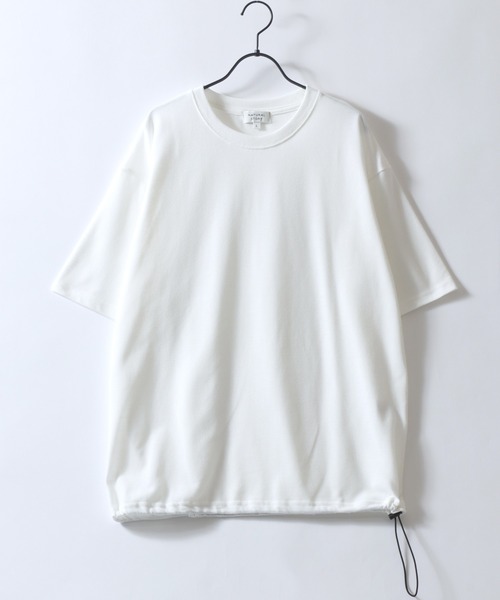 SITRY(シトリー)の「Dry Moss Stitch Drawcord T-shirt/吸水速乾 UVカット オーバーサイズ 無地 ボーダー ドローコード 半袖Tシャツ レディース メンズ(Tシャツ/カットソー・メンズ・ダークブルー/ホワイト/レンガ/ブラック/ブラウン系その他/ブラック系その他・M/L/LL)」の7枚目の写真