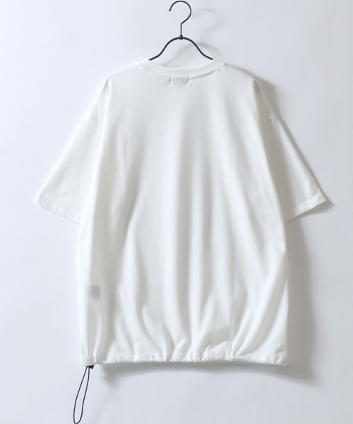 SITRY(シトリー)の「Dry Moss Stitch Drawcord T-shirt/吸水速乾 UVカット オーバーサイズ 無地 ボーダー ドローコード 半袖Tシャツ レディース メンズ(Tシャツ/カットソー・メンズ・ダークブルー/ホワイト/レンガ/ブラック/ブラウン系その他/ブラック系その他・M/L/LL)」の13枚目の写真