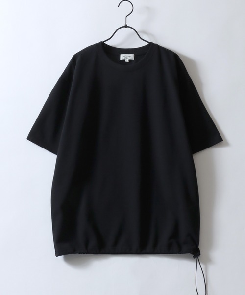 SITRY(シトリー)の「Dry Moss Stitch Drawcord T-shirt/吸水速乾 UVカット オーバーサイズ 無地 ボーダー ドローコード 半袖Tシャツ レディース メンズ(Tシャツ/カットソー・メンズ・ダークブルー/ホワイト/レンガ/ブラック/ブラウン系その他/ブラック系その他・M/L/LL)」の8枚目の写真