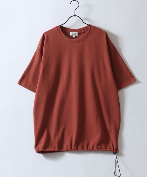 SITRY(シトリー)の「Dry Moss Stitch Drawcord T-shirt/吸水速乾 UVカット オーバーサイズ 無地 ボーダー ドローコード 半袖Tシャツ レディース メンズ(Tシャツ/カットソー・メンズ・ダークブルー/ホワイト/レンガ/ブラック/ブラウン系その他/ブラック系その他・M/L/LL)」の10枚目の写真