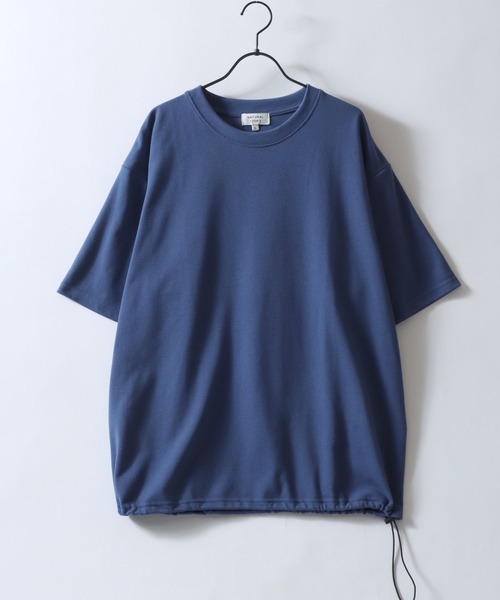 SITRY(シトリー)の「Dry Moss Stitch Drawcord T-shirt/吸水速乾 UVカット オーバーサイズ 無地 ボーダー ドローコード 半袖Tシャツ レディース メンズ(Tシャツ/カットソー・メンズ・ダークブルー/ホワイト/レンガ/ブラック/ブラウン系その他/ブラック系その他・M/L/LL)」の9枚目の写真