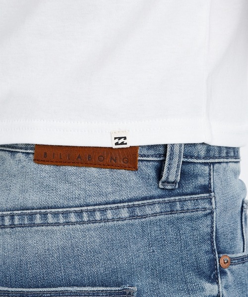 BILLABONG（ビラボン）の「BILLABONG/ビラボン 半袖 Tシャツ リンガーシャツ ショート丈 BG013217（Tシャツ/カットソー・レディース・ホワイト/スミクロ/アクア・M/L）」の6枚目の写真