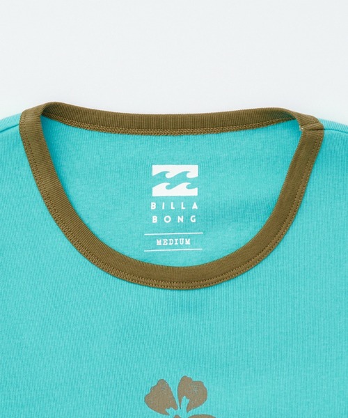 BILLABONG（ビラボン）の「BILLABONG/ビラボン 半袖 Tシャツ リンガーシャツ ショート丈 BG013217（Tシャツ/カットソー・レディース・ホワイト/スミクロ/アクア・M/L）」の13枚目の写真