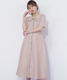 JILL by JILL STUART（ジルバイジルスチュアート）の「開襟配色ニットワンピース（ワンピース）」