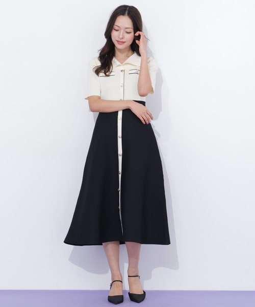 JILL by JILL STUART（ジルバイジルスチュアート）の「開襟配色ニットワンピース（ワンピース・レディース・グレー/ピンク/ホワイト系その他・FREE）」の10枚目の写真