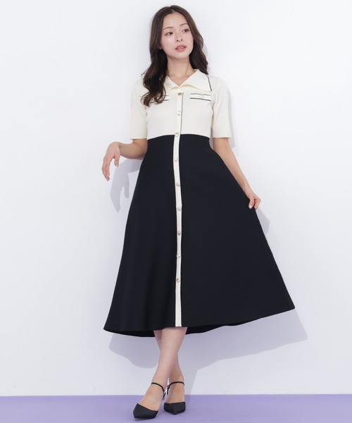 JILL by JILL STUART（ジルバイジルスチュアート）の「開襟配色ニットワンピース（ワンピース・レディース・グレー/ピンク/ホワイト系その他・FREE）」の11枚目の写真