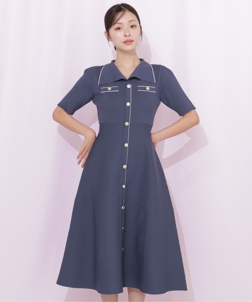 JILL by JILL STUART（ジルバイジルスチュアート）の「開襟配色ニットワンピース（ワンピース・レディース・グレー/ピンク/ホワイト系その他・FREE）」の16枚目の写真