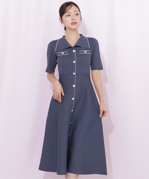 JILL by JILL STUART（ジルバイジルスチュアート）の「開襟配色ニットワンピース（ワンピース・レディース・グレー/ピンク/ホワイト系その他・FREE）」の17枚目の写真