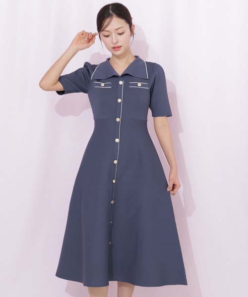 JILL by JILL STUART（ジルバイジルスチュアート）の「開襟配色ニットワンピース（ワンピース・レディース・グレー/ピンク/ホワイト系その他・FREE）」の18枚目の写真