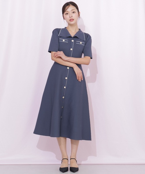 JILL by JILL STUART（ジルバイジルスチュアート）の「開襟配色ニットワンピース（ワンピース・レディース・グレー/ピンク/ホワイト系その他・FREE）」の20枚目の写真