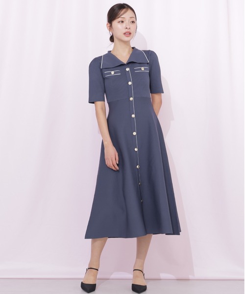 JILL by JILL STUART（ジルバイジルスチュアート）の「開襟配色ニットワンピース（ワンピース・レディース・グレー/ピンク/ホワイト系その他・FREE）」の22枚目の写真