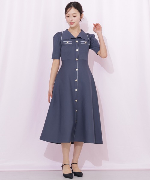 JILL by JILL STUART（ジルバイジルスチュアート）の「開襟配色ニットワンピース（ワンピース・レディース・グレー/ピンク/ホワイト系その他・FREE）」の21枚目の写真