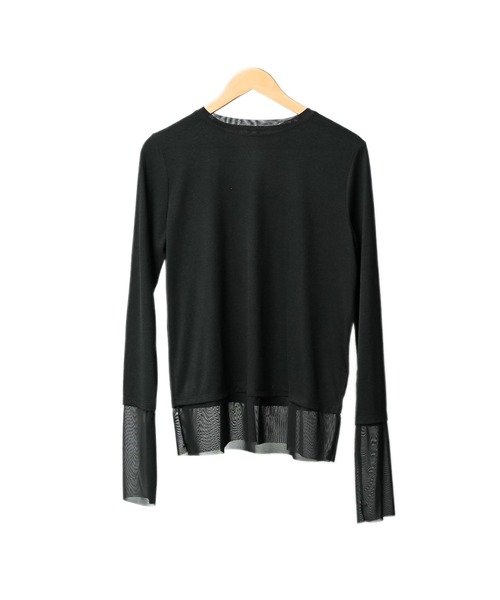 mili an deni(ミリアンデニ)の「異素材切替レイヤード風トップス(Tシャツ/カットソー・レディース・ブラック/ホワイト・M)」の18枚目の写真