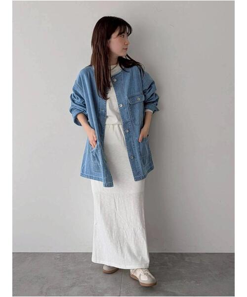 Samansa Mos2（サマンサ モスモス）の「デニムカバーオール（ブルゾン・レディース・ブルー/サックスブルー・F）」の7枚目の写真