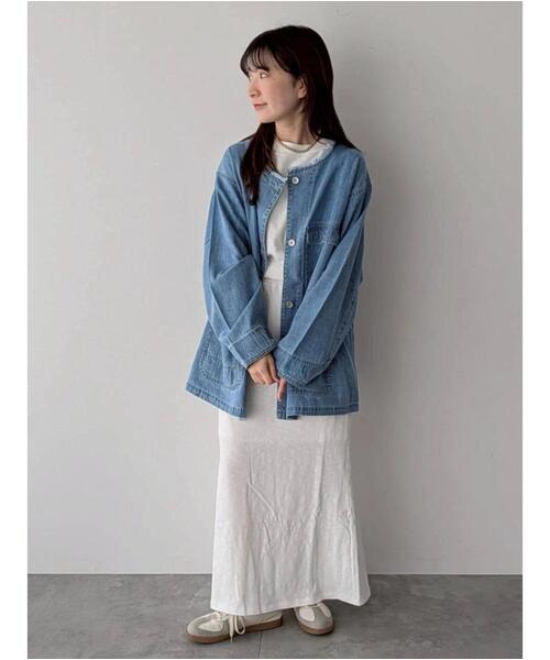 Samansa Mos2（サマンサ モスモス）の「デニムカバーオール（ブルゾン・レディース・ブルー/サックスブルー・F）」の8枚目の写真