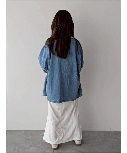 Samansa Mos2（サマンサ モスモス）の「デニムカバーオール（ブルゾン・レディース・ブルー/サックスブルー・F）」の9枚目の写真