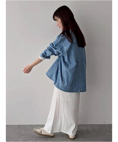 Samansa Mos2（サマンサ モスモス）の「デニムカバーオール（ブルゾン・レディース・ブルー/サックスブルー・F）」の10枚目の写真