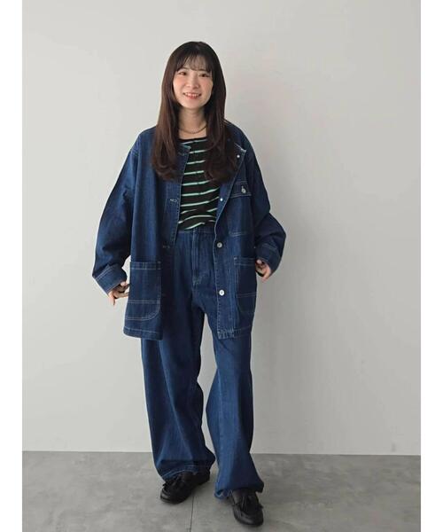 Samansa Mos2（サマンサ モスモス）の「デニムカバーオール（ブルゾン・レディース・ブルー/サックスブルー・F）」の13枚目の写真