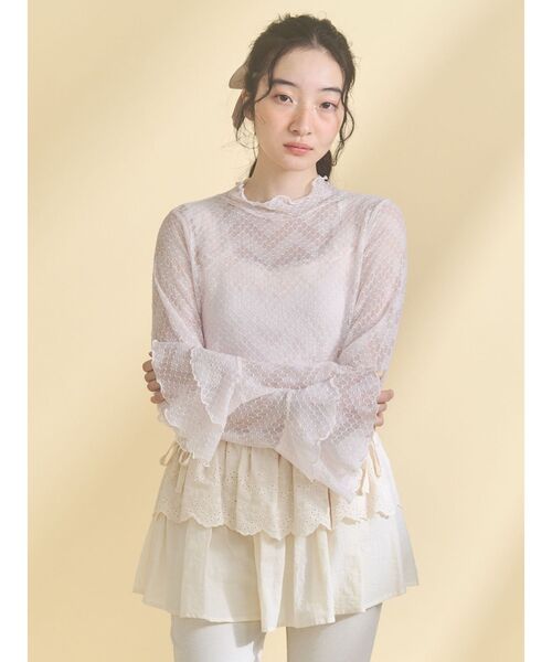 merry jenny(メリージェニー)の「lace frame camisole tops(キャミソール・レディース・オフホワイト/ピンク/ライトブルー・FREE)」の10枚目の写真