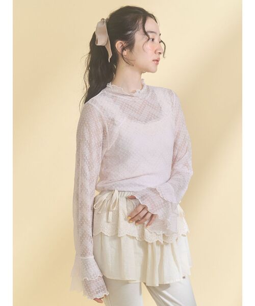 merry jenny(メリージェニー)の「lace frame camisole tops(キャミソール・レディース・オフホワイト/ピンク/ライトブルー・FREE)」の11枚目の写真