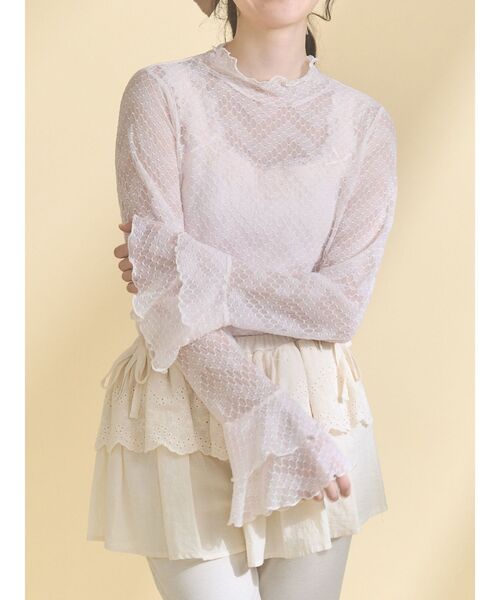 merry jenny(メリージェニー)の「lace frame camisole tops(キャミソール・レディース・オフホワイト/ピンク/ライトブルー・FREE)」の12枚目の写真