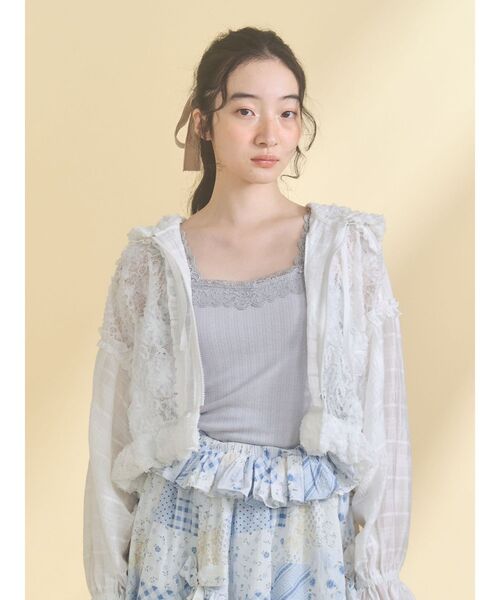 merry jenny(メリージェニー)の「lace frame camisole tops(キャミソール・レディース・オフホワイト/ピンク/ライトブルー・FREE)」の14枚目の写真