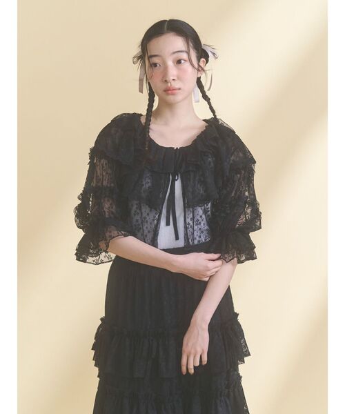 merry jenny(メリージェニー)の「lace frame camisole tops(キャミソール・レディース・オフホワイト/ピンク/ライトブルー・FREE)」の16枚目の写真